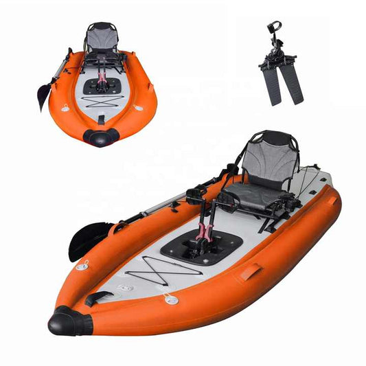 Inflatable PVC Pedal Kayak with Pedal Drive, Rudder System & Aluminum Fishing Seat