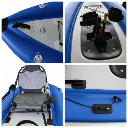 Inflatable PVC Pedal Kayak with Pedal Drive, Rudder System & Aluminum Fishing Seat