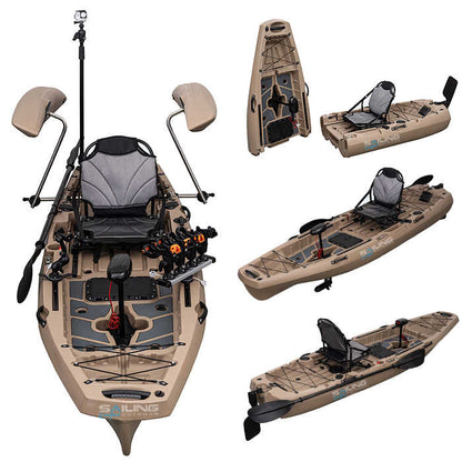 1-Person Fishing Kayak with Pedals, Detachable & Foldable Design