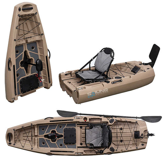 1-Person Fishing Kayak with Pedals, Detachable & Foldable Design